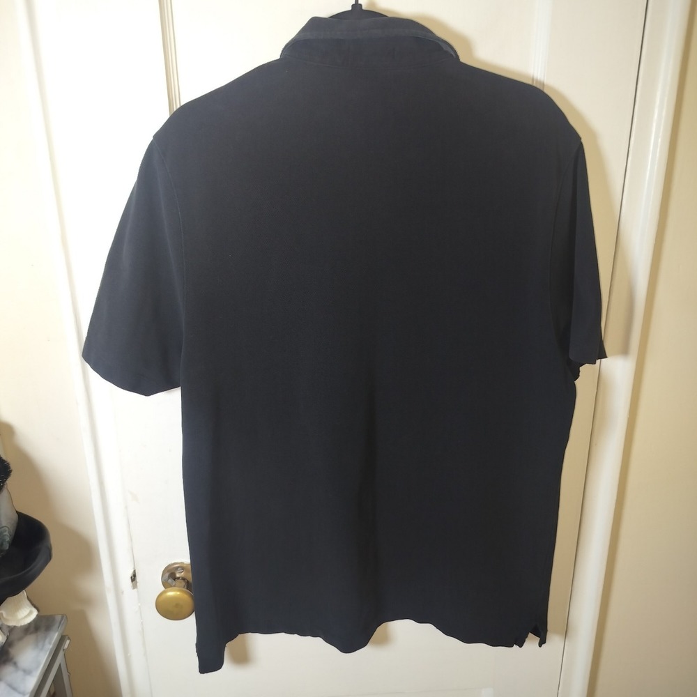 Burberry Brit Men's XL Black Short Sleeve Polo Shirt Spread Collar Embroidered …